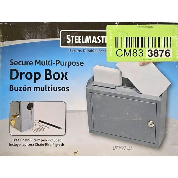 Steelmaster Secure Multi-Purpose Wall-Mount Drop Box With Lock & Accessories - Picture 1 of 5